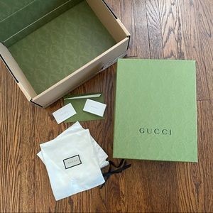 GUCCI embossed green shoe box (EMPTY)